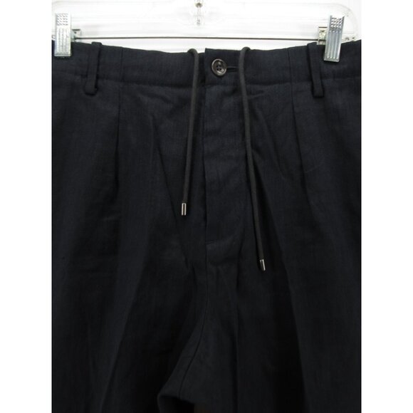 Vince Pants 32 Navy Linen Blend Jogger Tapered Drawstring Pleated 32X26 - Picture 2 of 10